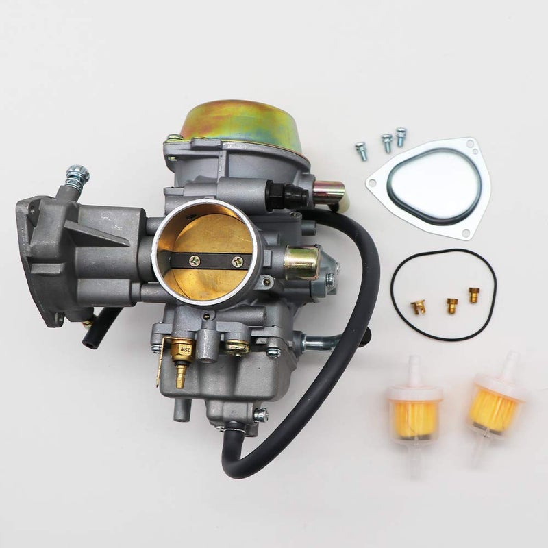 KIPA Carburetor For Yamaha RHINO 660 YFM660 YXR660FA YXR660FSE YXR660FH YXR660 Hunter UTV ATV 2004 2005 2006 2007 Replace OEM part number 5KM-14901-00-00 2Pcs New Main jets & 2Pcs Fuel Filters - Image 2